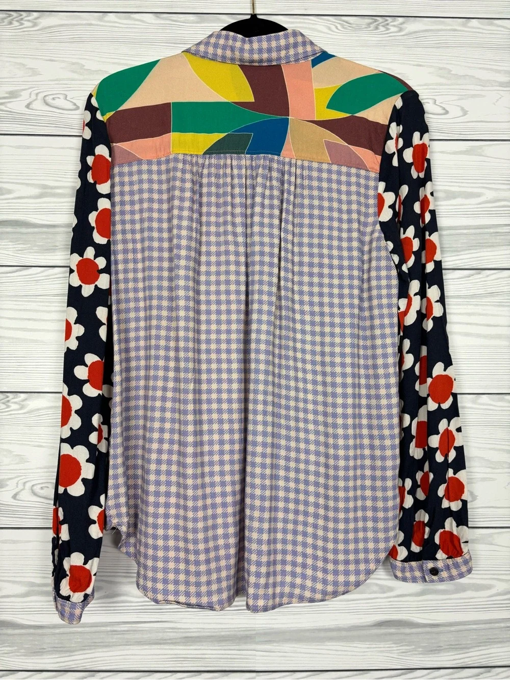Maeve By Anthropologie fern contrast button down shirt size medium mixed media - Picture 8 of 11